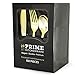 150 Gold Plastic Silverware Set - Gold Disposable Silverware - 50 Gold Plastic Forks, 50 Gold Plastic Spoons, 50 Gold Plastic Knives - Heavy Duty Bulk Cutlery for Party, Birthday, Weddings