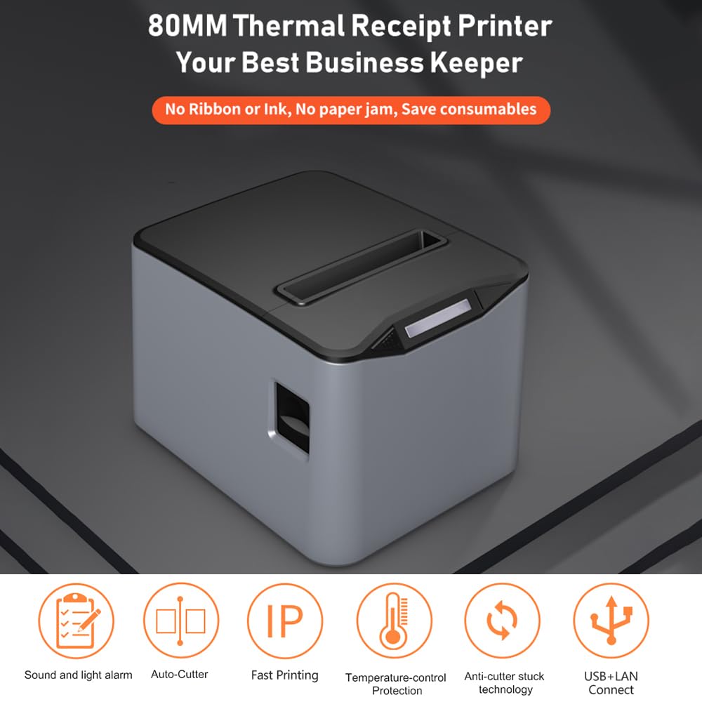 Stampante Ricevute Termiche 80 mm USB+LAN Alta Velocità Basket Grande - Dettaglio