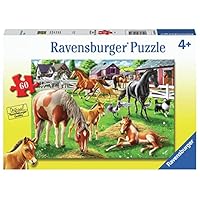 Ravensburger Happy Horses 60 Piece Jigsaw Puzzle for Kids - 05175 - Every Piece is Unique, Pieces Fit Together Perfectly