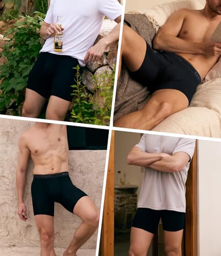 Image of BAMBOO COOL Men's Underwear Breathable Boxer Briefs with Fly Moisture-Wicking Lightweight Underwear 7-Pack
