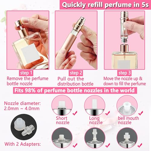 Luxury Refillable Perfume Atomizer Set - 2 x 5ML Spray Bottles - Image 4