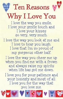 Heartwarmers Ten Reasons Why I Love You Keepsake Card & Envelope 3.5" x 2" Code K105E