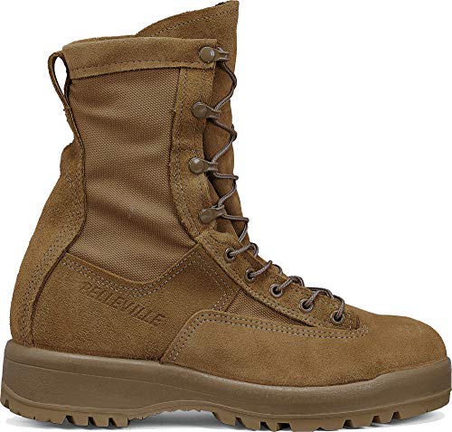 Belleville 8" Flight Waterproof Steel Toe Military Boots for Men - AR 670-1/AFI 36-2903 Army/USAF Flight Approved - Vibram Outsole - Berry Compliant - Coyote2