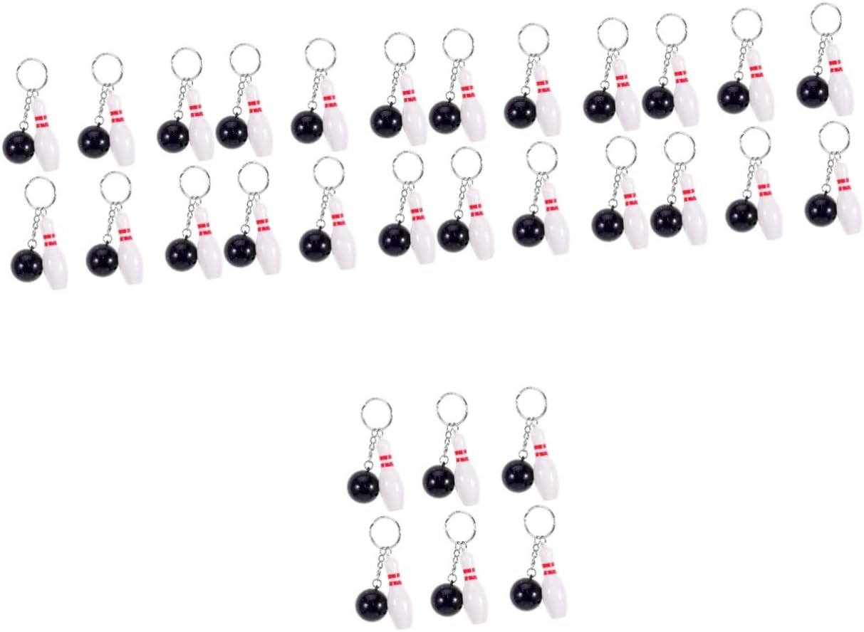 12 Pcs Bowling Keychain Tennis Ball Keychain Tennis Gifts Baseball Decor Keychain Keepsakes Bowling