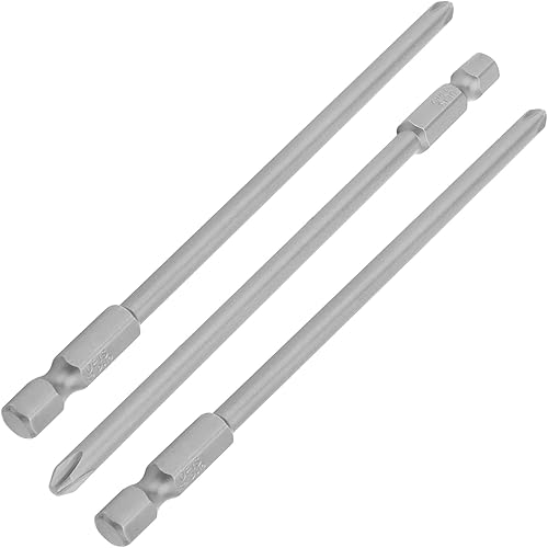 Auniwaig Juego de 3 brocas Phillips Phillips, 0.177 in PH2 Phillips Cross, vástago hexagonal de 1/4 pulgadas, 4.724 in/4.72 pulgadas de longitud de