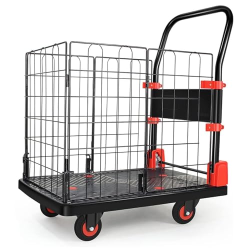 Carretilla plegable con jaula removible y ruedas 28.5"