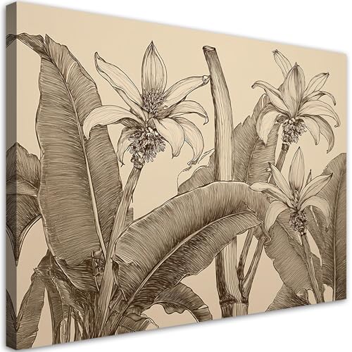 Impression sur toile fleurs beige Feeby pour creer une decoration chambre cocooning