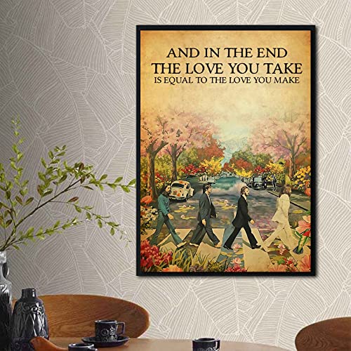 Affiche de paroles de The End The Beatles – Impression de paroles de la chanson The Beatles – Art mural – Affiche de… - Les Beatles, Paul McCartney, John Lennon, RIngo Starr, George Harrison Affiche de paroles de The End The Beatles - Impression de paroles de la chanson The Beatles - Art mural - Affiche de…