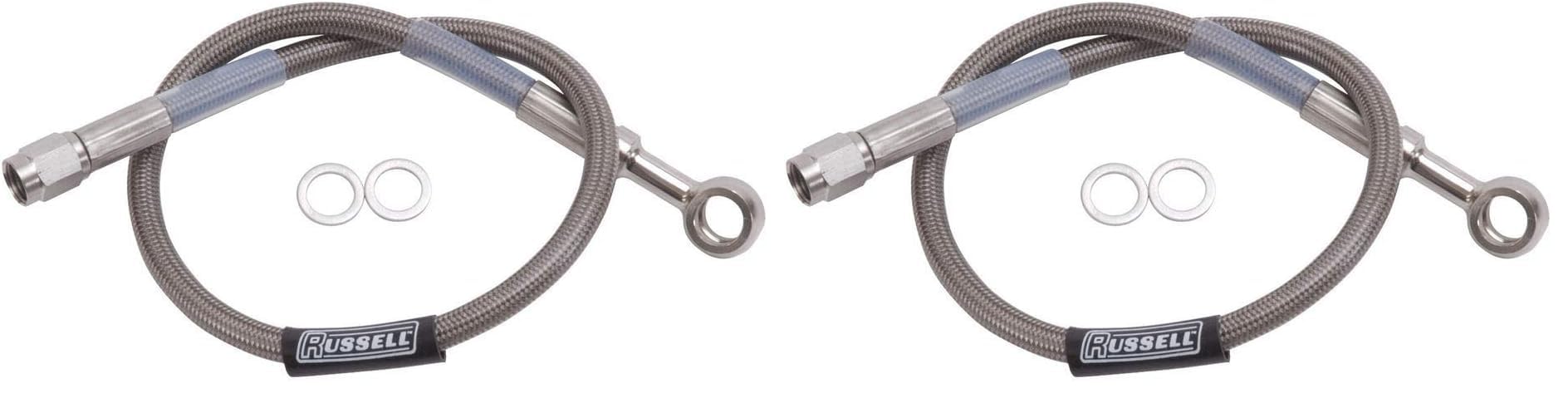 Edelbrock Russell 657032 Endura 10mm Banjo to Straight -3AN Brake Hose Assembly - 15" (Pack of 2)