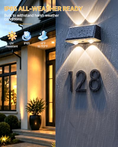 Cybrasc Solar Fence Lights Outdoor with Remote Control, 2 Pack, 100LM - image 5