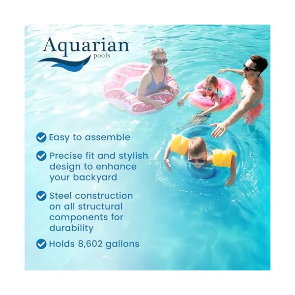 Aquarian steel frame above ground pool kit wpump leaf skimmer phoenix 18  urban country home decor