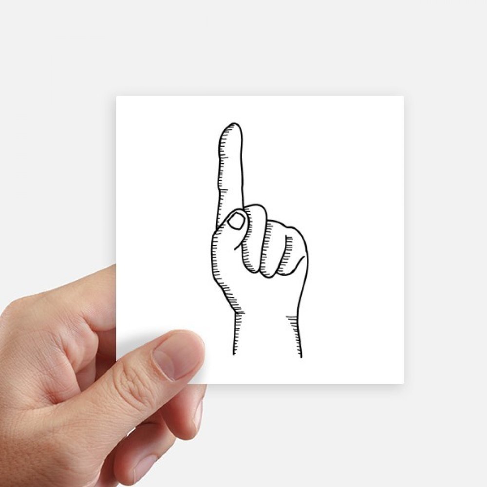 Autocollant gesture dessin de ligne lot de 8 stickers carrés 10cm