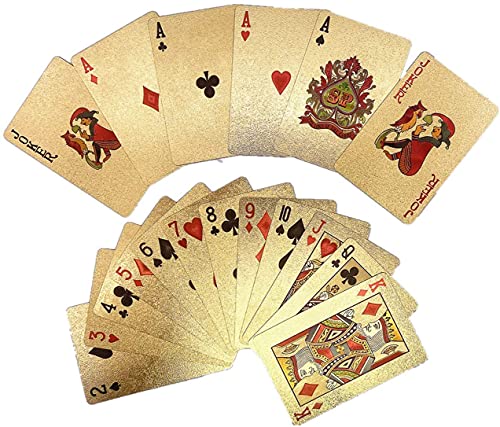 Poker-Karten für Party, Spiele, Treffen, sehr langlebig, faltenfrei, leicht zu mischen – 1 Packung (Gold) – Bild 4