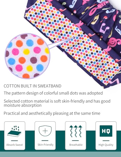 Image of Kousenpu Scrub Caps for Women, Adjustable with Side Buttons, Cute
