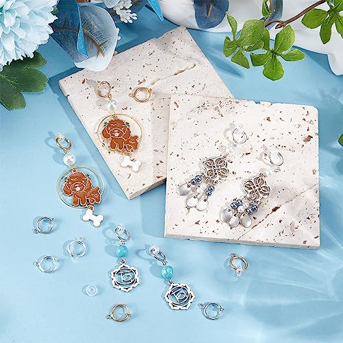 SUNNYCLUE 1 Box 30Pcs Clip on Earring Converters Brass Earrings Components Huggie Hooks with Open Loops Silicone Pads Clips for jewellery Making Non-Pierced Ears DIY Backs Findings - Image 4