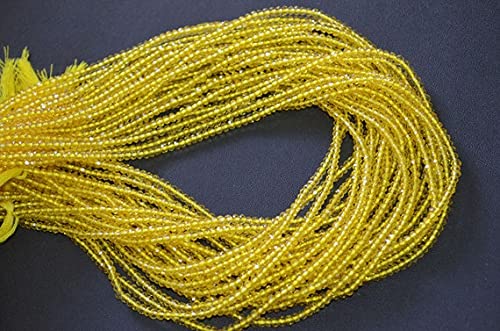 Aquamarine Quartz jaune perle rondelle facettée 3 mm pour création de collier