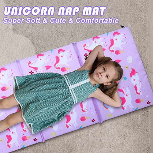 Image of Shellwei Vinyl Nap Mat Kid Preschool Daycare Sleep Mat,Unicorn