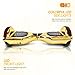 Electric Hoverboard Smart Self Balancing Scooter Hover board Built-in Speaker LED Wheels Side Lights for kids- Safety Certified (-Chrome Gold)