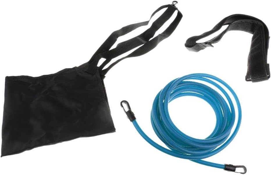 pistro Swiming Training Kit Swim Resistance Belt with Drag Parachute - Black + Blue, as described