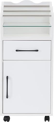 Miniatura 9 de BarberPub Carrito de salón con cajón de almacenamiento, carrito de salón rodante para estilista de peluquería con ruedas, organizador de belleza