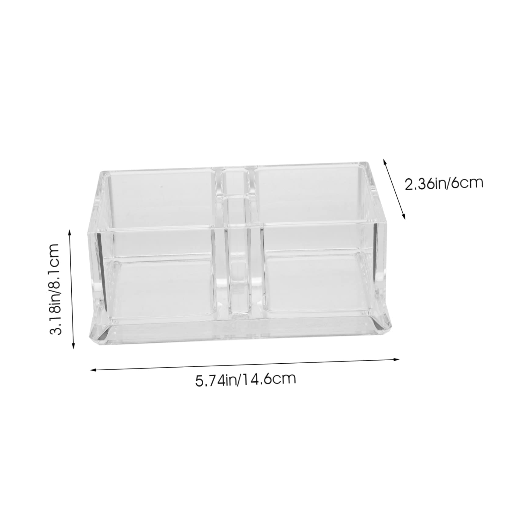 OUNONA Desktop Acrylic Tea Bag Holder Transparent Double Grid Storage Organizer for Condiment Packets and Candy for Kitchen Office and Home Decor