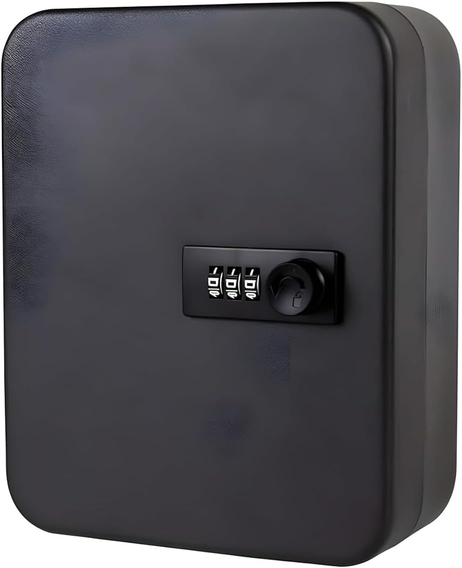 20 Keys Combination Lock Stylish Wall-Mount Security Key Holder Box & Metal Safe Cabinet Hanging Key Manager with Included Key Tags for Office, Home, Hotels & Parking (Multicolour)