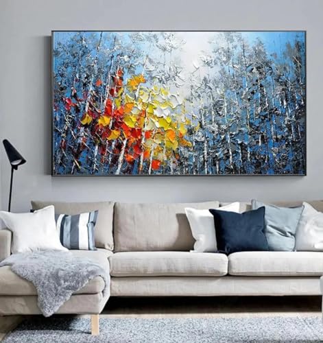 Peinture sur toile forêt abstraite pour créer une ambiance zen dans votre salon