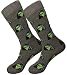 Balanced Co. Evil Kermit Meme Dress Socks Dark Kermit Funny Socks Kermit Crazy Socks Casual Socks (Dark Gray)