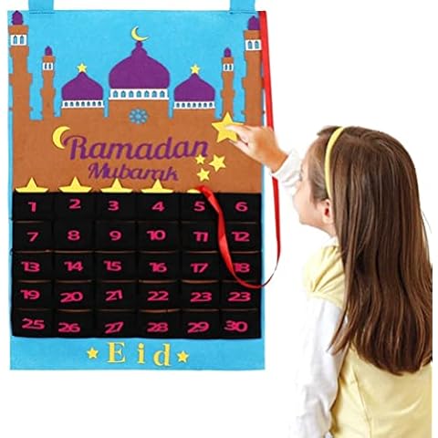 VALICLUD Ramadan-Kalender 2023 Adventskalender für Kinder, 30 Tage Eid Mubarak Filz Cover