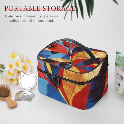 Bolsa de maquillaje grande con cremallera y compartimentos para cosméticos de mujer 5