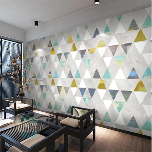 Papier peint 3d triangles géométriques simples soie gaufrée 150cmx105cm