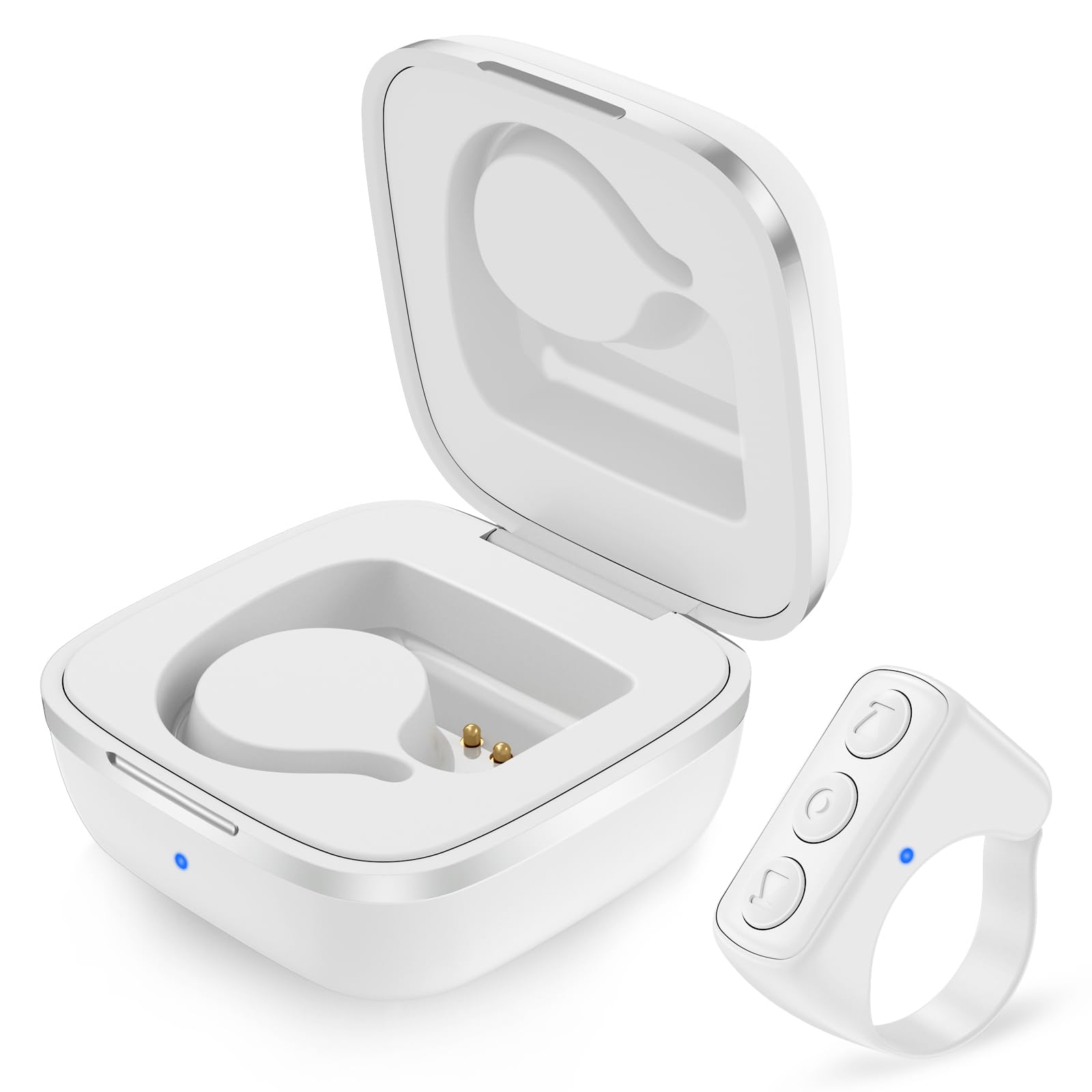 Tiktok Scrolling Ring, Tiktok Bluetooth Remote Control Ring, Page Turner for Kindle APP- Not for Kindle Devices, Compatible with iPhone,iPad,Android (White)