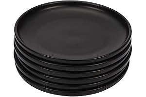 BonNoces 6 Inches Matte Black Ceramic Small Dessert Plates