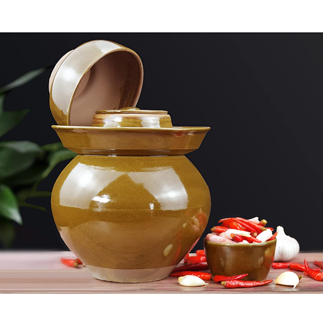 Tradycyjny chiński ceramiczny garnek do fermentacji, słoik do kiszenia z pokrywką z uszczelką wodną, duży pogrubiony ceramiczny słoik do kiszenia, pojemniki do przechowywania kimchi 4 kg (6 kg)