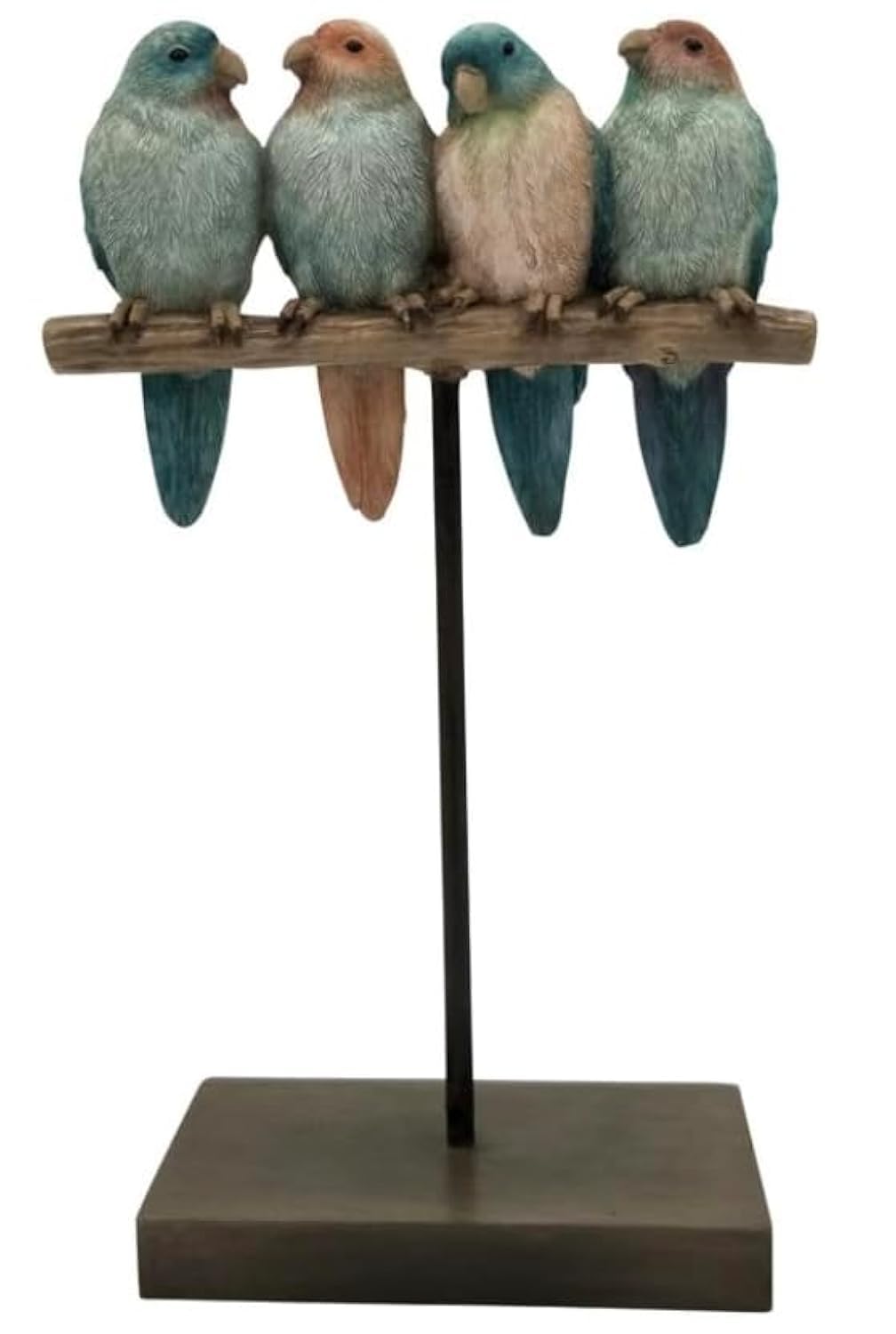 Comfy Hour Farmhouse Collection 10” Rustic Polyresin Birds Sparrows Gathering On Stand Tabletop Décor
