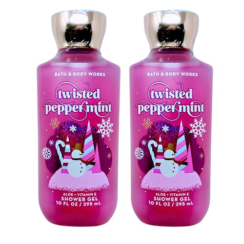 Bath & Body Works Shower Gel, Gift Set of 2, 10oz Each (Twisted Peppermint)