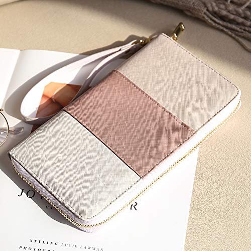 CLUCI Women's RFID Bifold Wristlet Wallet Large