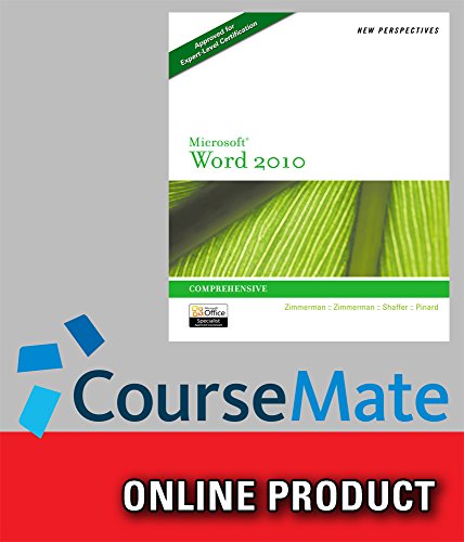 CourseMate for Zimmerman's New Perspectives on Microsoft Word 2010, Comprehensive, 1st Edition