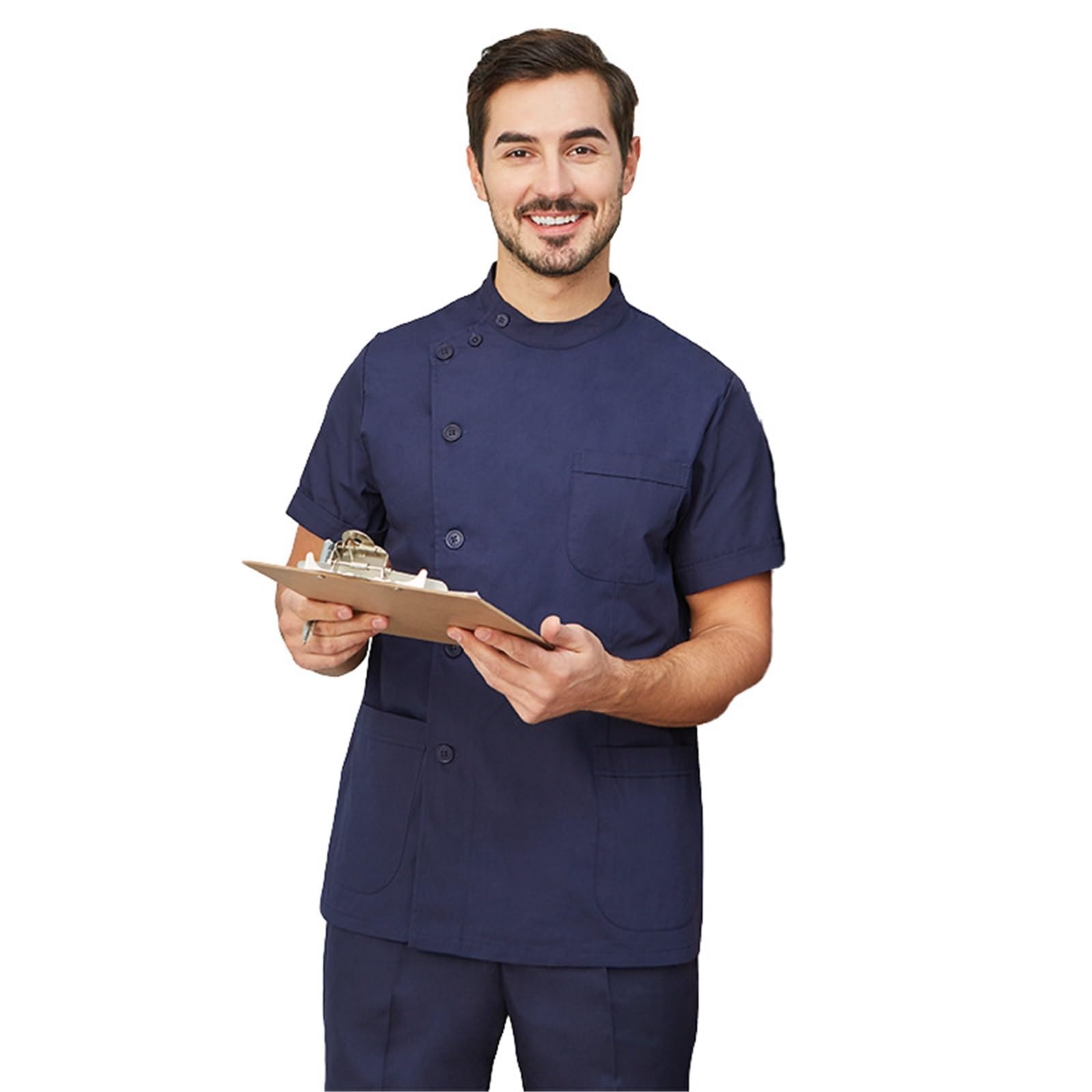 AHUFGN Nurse Scrubs Women Traditonal Nurse Scrubs Set Medical Uniforms Women Men Dental Workwear Clothes Poplin Surgeon Medic Scrub Suit