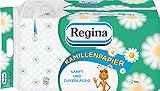 Regina Kamillenpapier 3-lagiges Toilettenpapier – 16-Rollen-Packung, 150 Blatt pro Rolle, Weich und Sanft mit Kamillenduft und FSC-zertifiziertem Papier