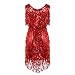 inhzoy Vestido de Baile Latino Lentejuelas para Mujer Vestido de Rumba Tango...