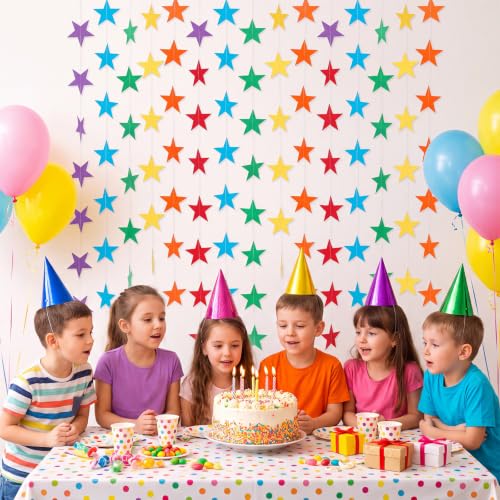 Image of Patelai Star Garland, Rainbow, 78 Feet