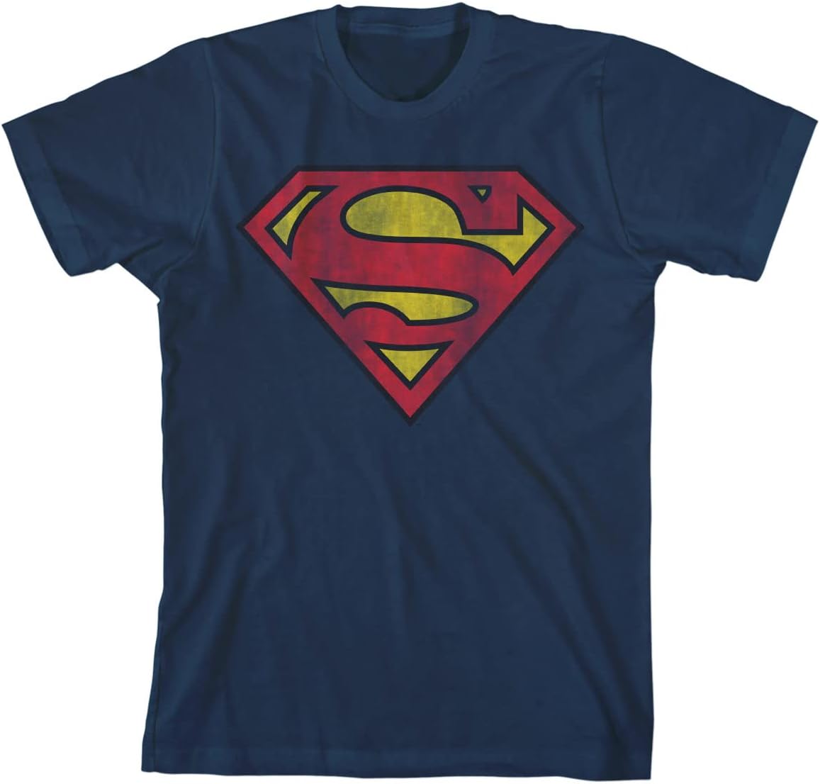 Superman Classic Shield Youth Navy Blue Graphic Tee