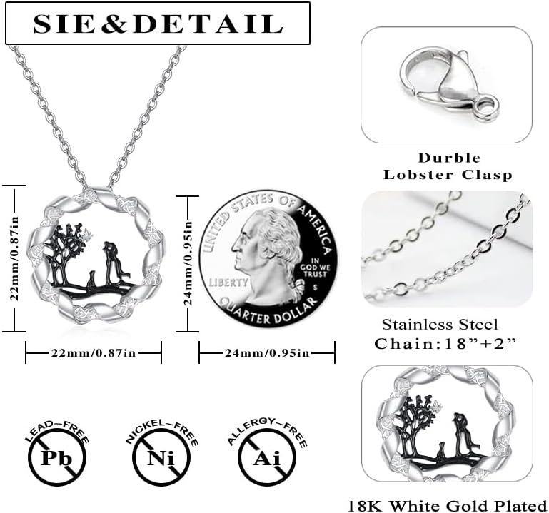 HeartMelody Dainty Necklace Birthday Gifts For Women,18K White Gold Plated Pendant Necklace Jewelry Anniversary Present for Wife, girlfriend, Her - Image 3