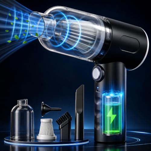 Image of multifunctional Portable Car Vacuum Cleaner with Blower | USB Rechargeable Wireless Handheld Car Vacuum Cleaner Traveling, Camping Reusable,Portable,Rechargeablefor car clean usage (v4)