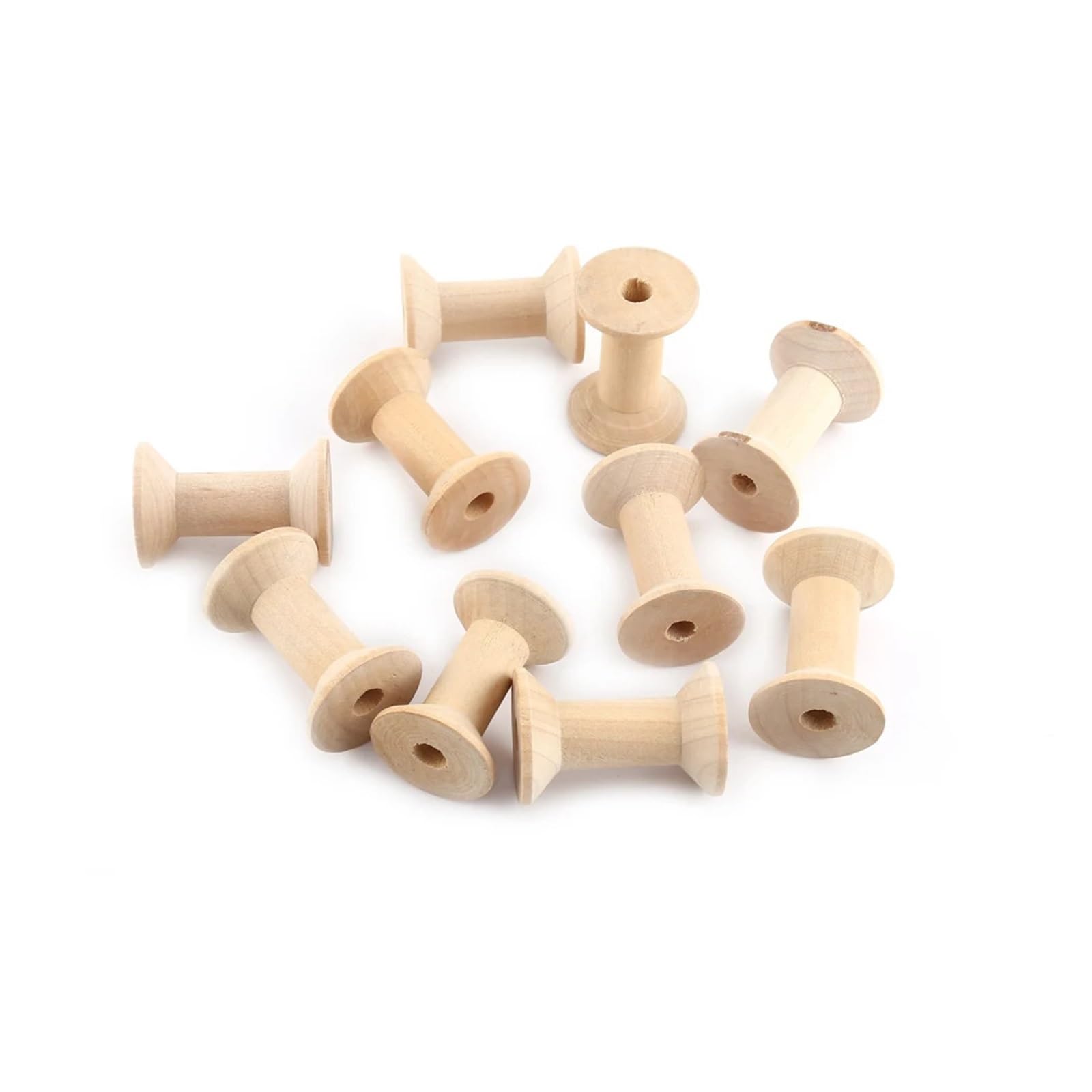 10 Uds. Carretes de hilo vacíos madera, Color Natural, bobinas alambre costura 47mm x 31mm