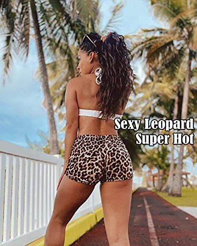 YOFIT Scrunch Butt Lifting Shorts for Women Gym Workout Spandex Booty Shorts Yoga Pole Dance Fitness Leopard Printing M - Image 3