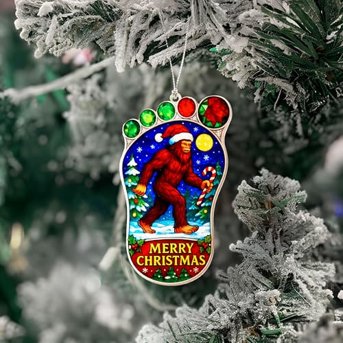 Image of Funny Christmas Ornaments 2026 - Bigfoot Gifts - Big Foot Sasquatch Gift - Sasquatch Gifts - Bigfoot Ornament - Christmas Ornaments 2026 - White Elephant Gift - Xmas Tree Funny Decoration