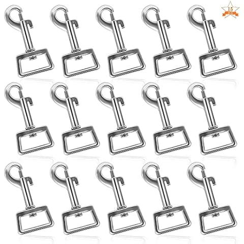 15 Pieces Dog Clip Hook, Heavy Duty Swivel Snap Hook Zinc Alloy Dog Leash Hook 360° Swivel Eye Bolt Snap Hook for Dog Leash Webbing Collar Cover