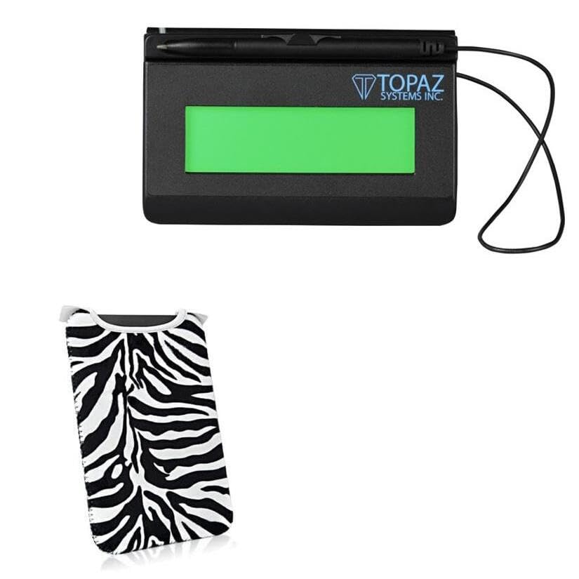 BoxWave Case Compatible with Topaz SignatureGem LCD 1x5 - Zebra Plush SlipSuit, Animal Print Padded Soft Sleeve